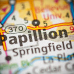 Map showing the pest control service areas in Papillion, Springfield, and La Platte, Nebraska.