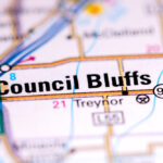 Map showing Council Bluffs, Iowa and surrounding areas, highlighting our service region.